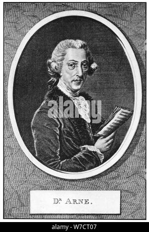 Thomas Augustine Arne (1710-1778), compositore inglese. Artista: sconosciuto Foto Stock