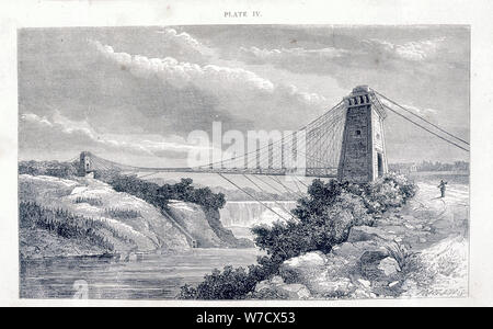 Vista cascate ponte di sospensione, Niagara, Nord America, C1869-c1889. Artista: sconosciuto Foto Stock