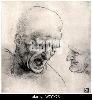 "Capi di guerrieri', 1503-1505. Artista: Leonardo da Vinci Foto Stock