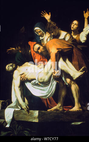 "La Deposizione nel sepolcro' ('La Deposizione"/"tumulazione'), 1602-16044. Artista: Michelangelo Caravaggio Foto Stock