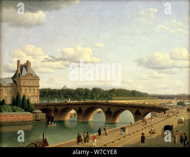 "Parigi, vista del Pont Royal, Quai Voltaire', 1812. Artista: CW Eckersberg Foto Stock