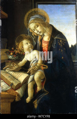 "Madonna e Bambino' ("Madonna del libro'), 1483. Artista: Sandro Botticelli Foto Stock