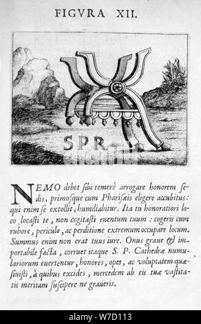 Profezia figura XII da Prognosticatio Eximii Doctoris Paracelsi, 1536. Artista: Theophrastus Bombastus von Hohenheim Paracelso Foto Stock