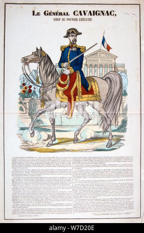 Le General Cavaignac 28 juin 1848, Francia. Litografia a colori. Collezione privata. Artista: sconosciuto Foto Stock