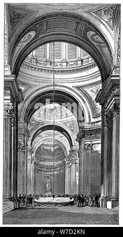 Foucault del pendolo al Panthéon, Parigi, (1851), 1900. Artista: sconosciuto Foto Stock