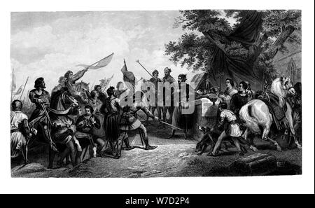 La Battaglia di Bouvines, 27 luglio 1214, (1875). Creatore: CH Jeens. Foto Stock