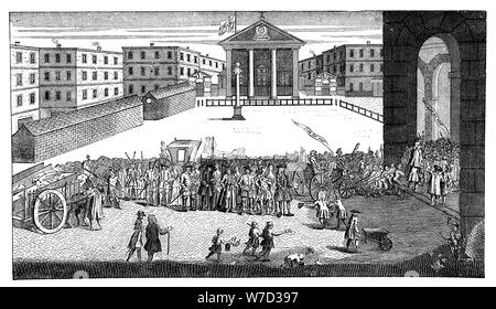 " Ricchi di gloria: o il suo trionfale ingresso in Covent Garden', 1732.Artista: William Hogarth Foto Stock