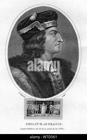 Filippo II re di Francia (1805).Artista: J Chapman Foto Stock