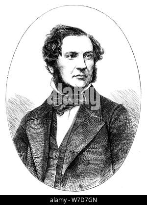 William Ewart Gladstone, liberale britannico statista e il primo ministro, 1855. Artista: sconosciuto Foto Stock