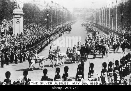 Il re Giorgio V d'argento del Giubileo, Londra, 6 maggio, 1935. Artista: sconosciuto Foto Stock