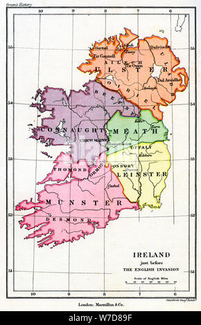 L'Irlanda appena prima l'inglese (Norman) invasione, 1169 (1893). Artista: sconosciuto Foto Stock