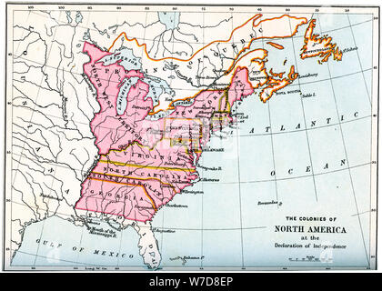 Le colonie del Nord America per la dichiarazione di indipendenza, 1776 (1894). Artista: sconosciuto Foto Stock