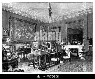 La regina Vittoria per il salotto privato, Osborne House, Isola di Wight. Artista: sconosciuto Foto Stock