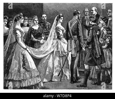 Il Matrimonio della principessa Helena e del principe cristiano, 5 luglio 1866 (XIX secolo). Artista: sconosciuto Foto Stock