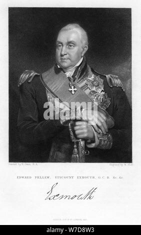 Edward Pellew, primo Visconte Exmouth, British naval officer, 1831.Artista: W Holl Foto Stock