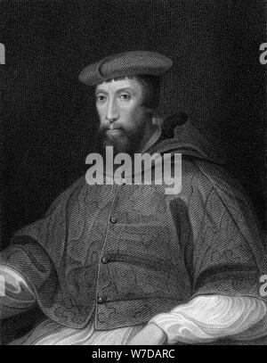 Il Cardinale Reginald Pole (1500-1558), Arcivescovo di Canterbury, 1824.Artista: W Holl Foto Stock