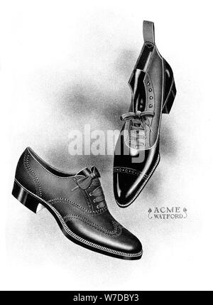 Boot e scarpa illustrazioni, 1908-1909.Artista: Acme Foto Stock