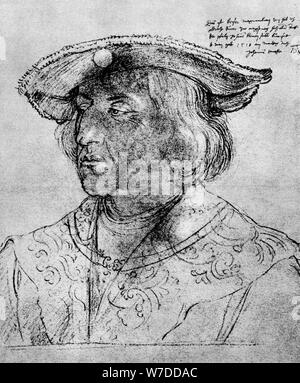 'Kaiser Maximilian I", 1518, (1936). Artista: Albrecht Dürer Foto Stock