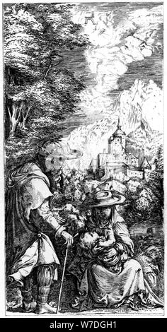 "Resto su la fuga in Egitto", c1515-1519 (1849).Artista: Albrecht Altdorfer Foto Stock