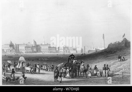 'Vista di Calcutta dall'Esplanade', C1860. Artista: sconosciuto Foto Stock