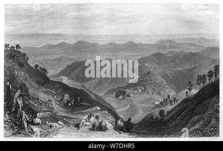 Mussoorie e la valle Dhoon, India, c1860.Artista: James B Allen Foto Stock