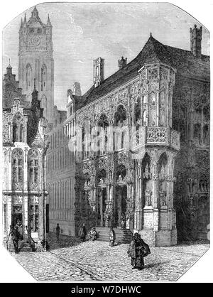 L'Hotel de Ville, Gand, xix secolo. Artista: sconosciuto Foto Stock