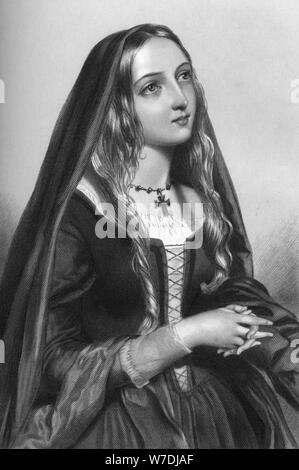 Elizabeth Sir Alfred Hitchcock (1437-1492), regina consorte del re Edward IV, 1851.Artista: H Austin Foto Stock