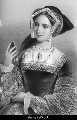 Jane Seymour (1509-1537), la terza moglie di Re Enrico VIII, 1851.Artista: B Eyles Foto Stock