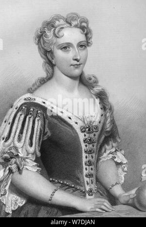 Caroline di Brandenburg-Ansbach (1683-1737), regina consorte del re Giorgio II, 1851.Artista: John Brown Foto Stock