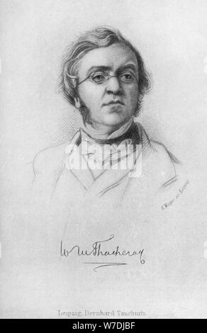 William Makepeace Thackeray, romanziere inglese, (1908). Artista: Un Weger Foto Stock