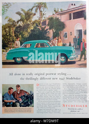 Automobile Studebaker annuncio, 1947. Artista: sconosciuto Foto Stock