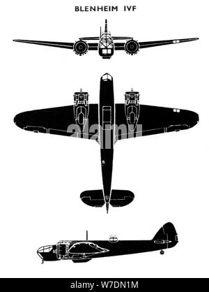 Bristol Blenheim Mk IVF, 1941. Artista: sconosciuto Foto Stock