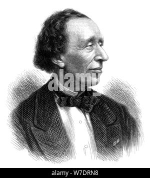 Hans Christian Andersen, poeta danese e autore di favole, 1875. Artista: sconosciuto Foto Stock