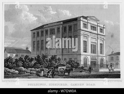 Edifici, Highfield, Camden Road, London, 1829.Artista: un McClatchie Foto Stock