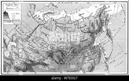 Mappa della Siberia, c1923. Artista: sconosciuto Foto Stock