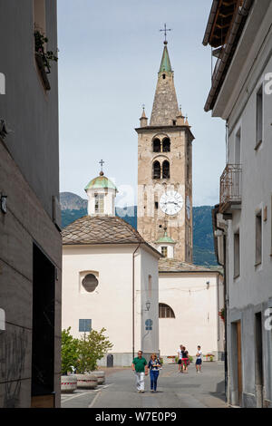 Aosta, Valle d'Aosta, Italia. Cattedrale di Santa Maria Assunta. Esterno. Foto Stock