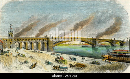 Eads Bridge, St Louis, Missouri, Stati Uniti d'America, c1874. Artista: sconosciuto Foto Stock