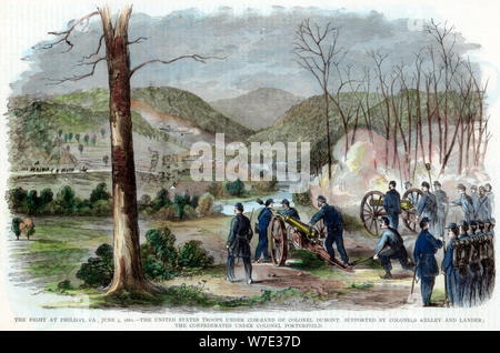 Battaglia di Filippi, West Virginia, la guerra civile americana, 3 giugno, 1861. Artista: sconosciuto Foto Stock