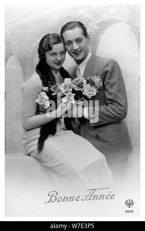 "Bonne Annee" (Felice Anno Nuovo), c1930s(?). Artista: sconosciuto Foto Stock