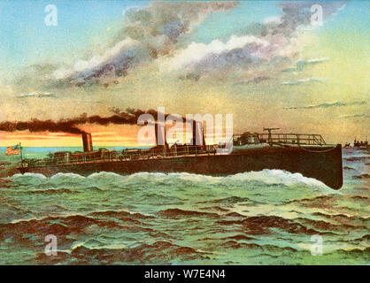 USS "Porter", American torpediniera, 1898. Artista: sconosciuto Foto Stock