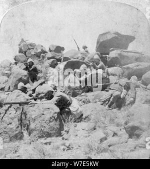 Una disperata stand presso il fiume Modder, Sud Africa, seconda guerra boera, 18 dicembre 1899. Artista: Underwood & Underwood Foto Stock