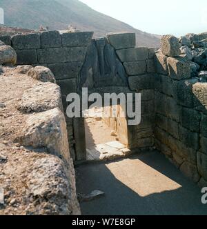 La Porta del Leone di Mycenae, xiii secolo A.C. Artista: sconosciuto Foto Stock