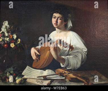 "Lute-Player', C1595. Artista: Michelangelo Caravaggio Foto Stock