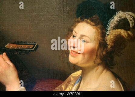 "Liuto Player", 1624. Artista: Gerrit van Honthorst Foto Stock