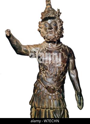 Roman statuetta in bronzo del dio Marte, 2° secolo. Artista: sconosciuto Foto Stock