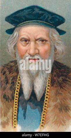 Sebastian Cabot (c.1474 - c.1557), inglese nato, Italiano explorer, 1924. Artista: sconosciuto Foto Stock