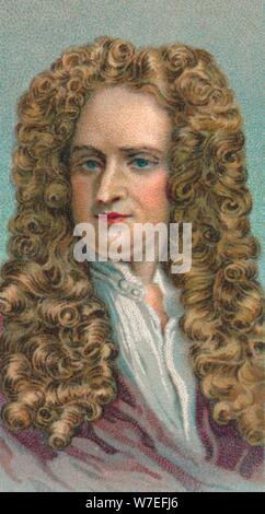 Sir Isaac Newton (1643-1727), matematico inglese, astronomo e fisico, 1924. Artista: sconosciuto Foto Stock