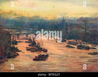 "Di Londra e dal Tower Bridge', 1905 (1906). Artista: sconosciuto Foto Stock