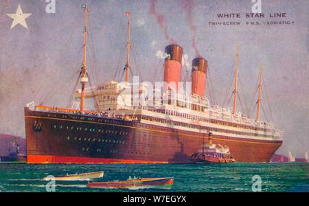 RMS Twin-Screw Adriatico della White Star Line', C1907. Artista: sconosciuto Foto Stock