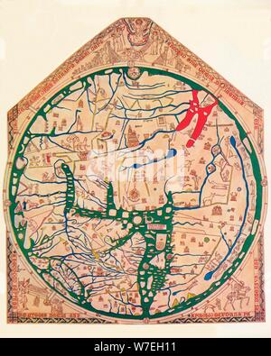 La Hereford mappa mundi', (c1285), 1912. Artista: Richard De Bello Foto Stock